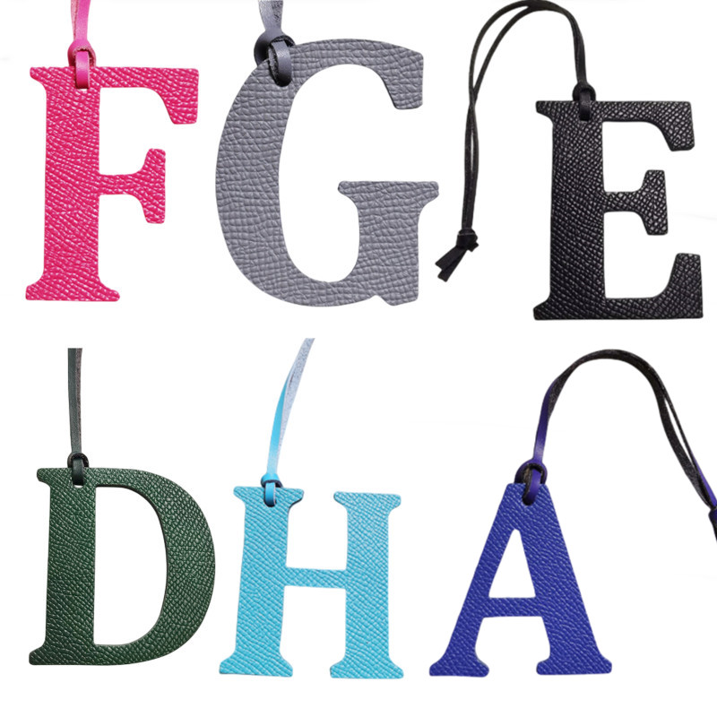Monogram Keychain Leather - الجملة جلد طبيعي فاخر D E