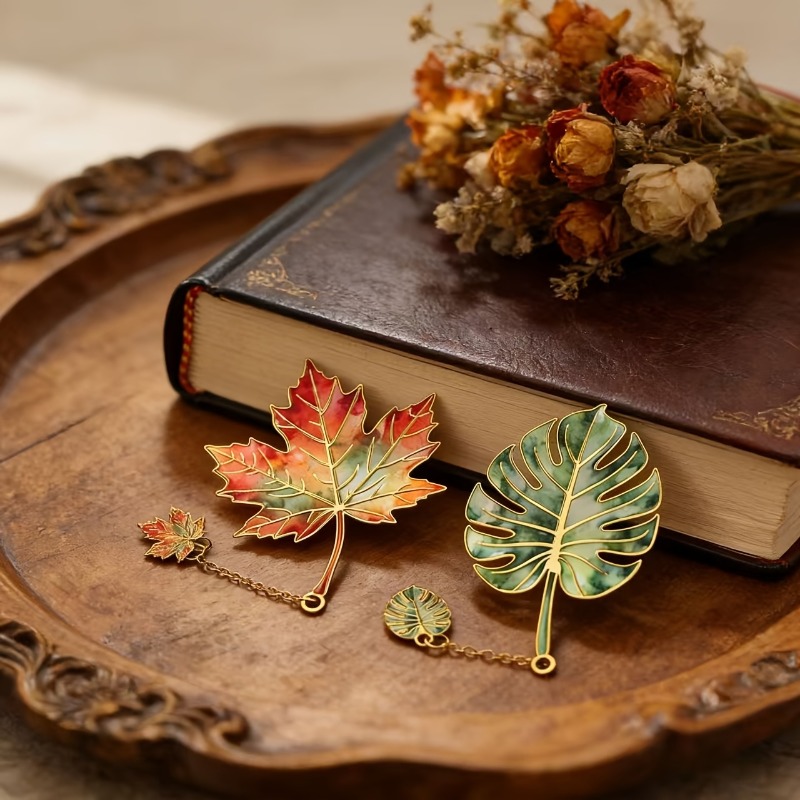 فاصل كتاب بتصميم ورقة شجر عتيق - مراجعة Dried Flower Bookmark وسعره