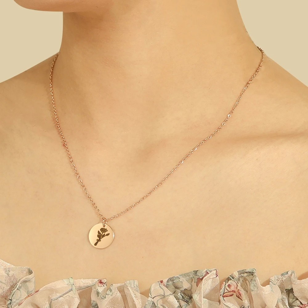 قلادة مخصصة على شكل زهرة شهر ا - مراجعة Birth Flower Necklace وسعره