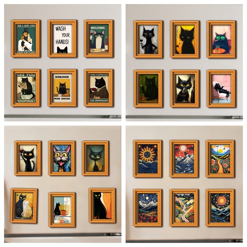 مجموعة من 6 قطع مغناطيس خشبي ل - مراجعة Engraved Wood Frame وسعره