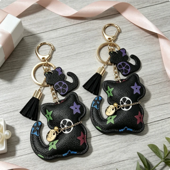 طقم مكون من قطعتين: سلسلة مفات - مراجعة Monogram Keychain Leather وسعره