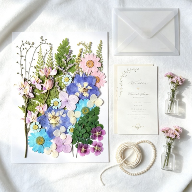 مجموعة زهور مجففة مختلطة، عينا - مراجعة Dried Flower Bookmark وسعره