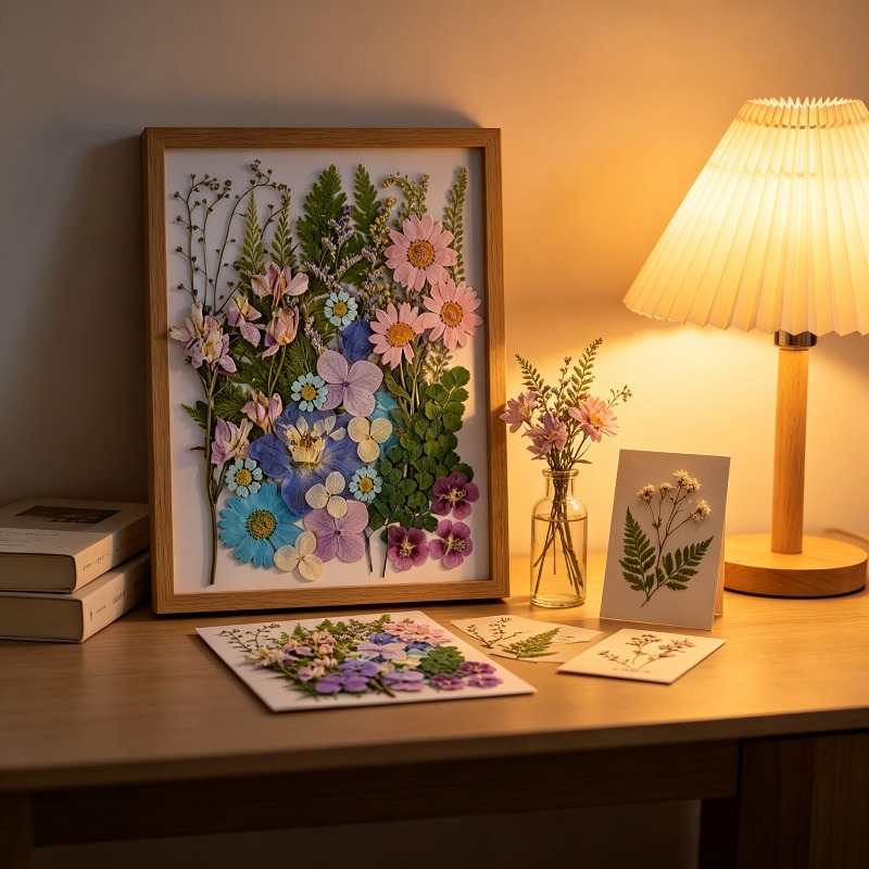 مجموعة زهور مجففة مختلطة، عينا - مراجعة Dried Flower Bookmark وسعره