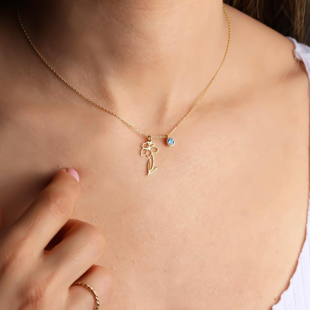 قلادة مخصصة من الفولاذ المقاوم - مراجعة Birth Flower Necklace وسعره