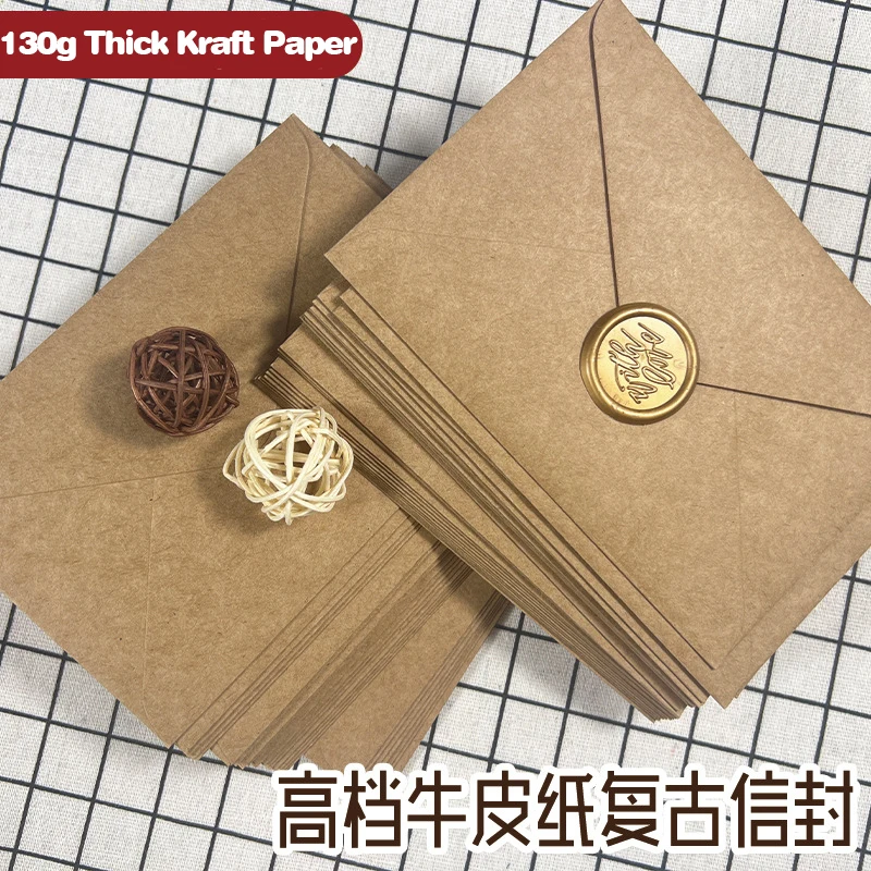 50 قطعة من مغلفات الورق البني  - مراجعة Wax Seal Letter Kit وسعره